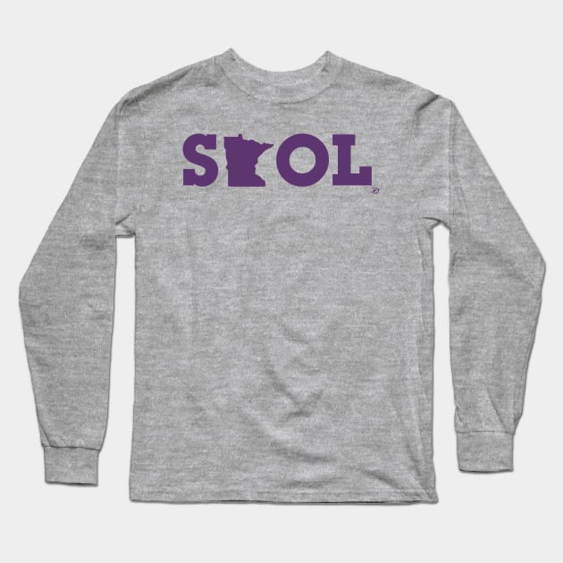 Block Script "State SKOL" - Purple Long Sleeve T-Shirt by dhartist